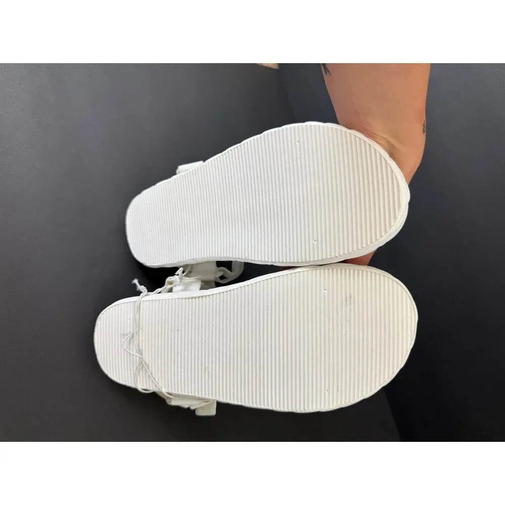 NWOT Dolce Vita White Strappy Sandal Zaidey 3 Platform Big Kid Summer Foam Slide